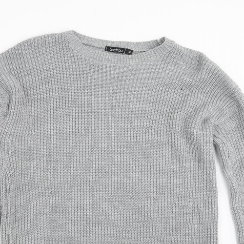Boohoo Womens Grey  Knit Jumper Dress  Size 16