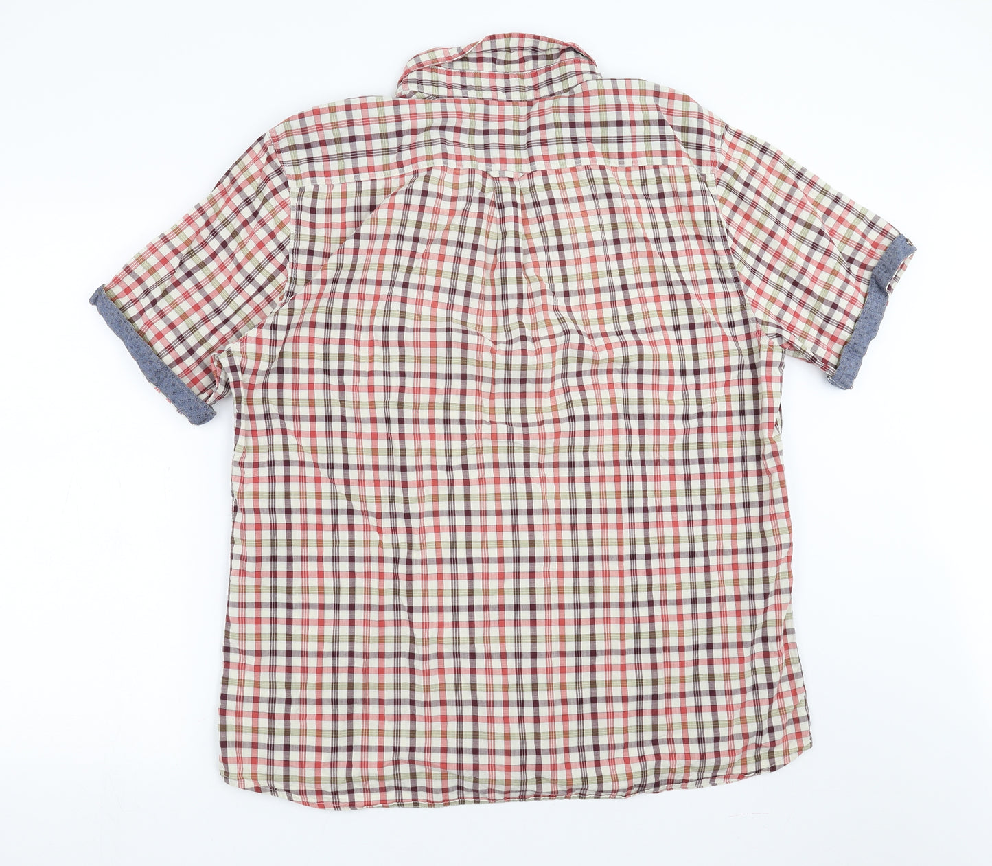 George Mens Red Check   Button-Up Size XL