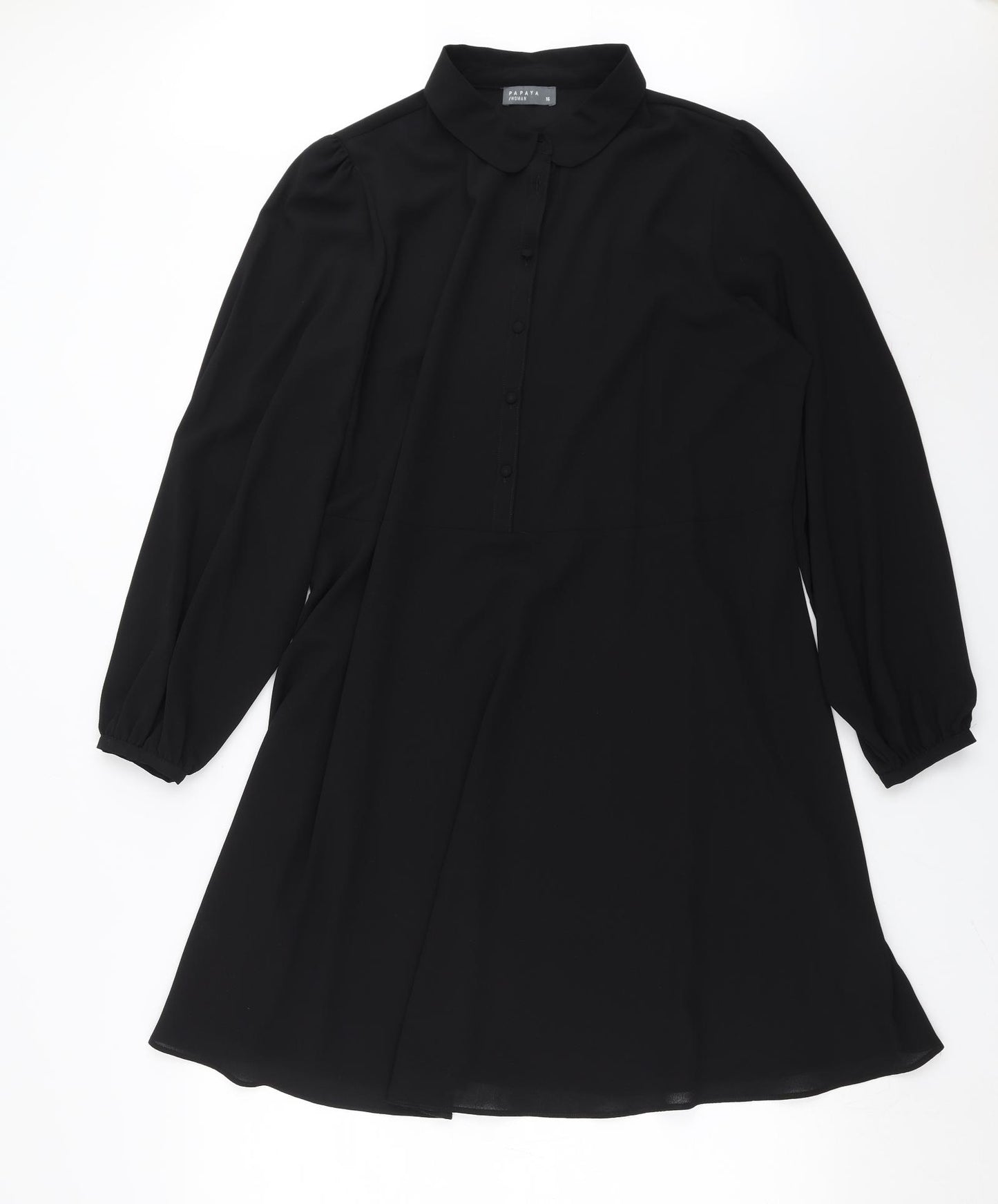 Papaya Womens Black   Shirt Dress  Size 16