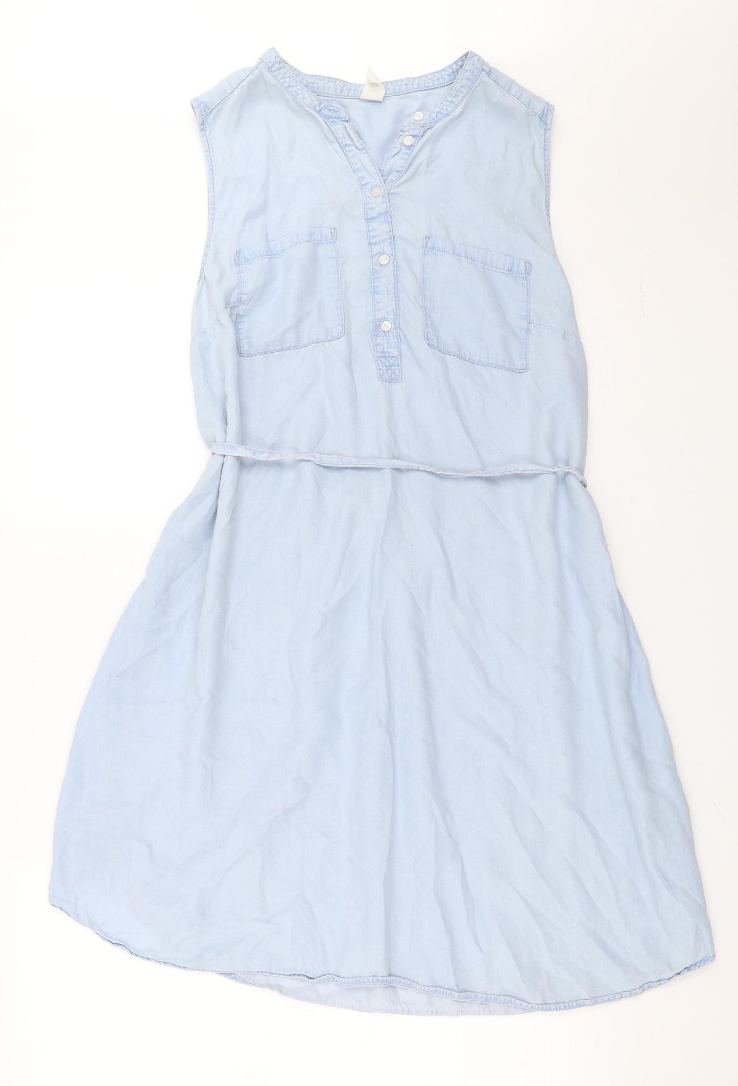 H&M Womens Blue  Denim Shirt Dress  Size L