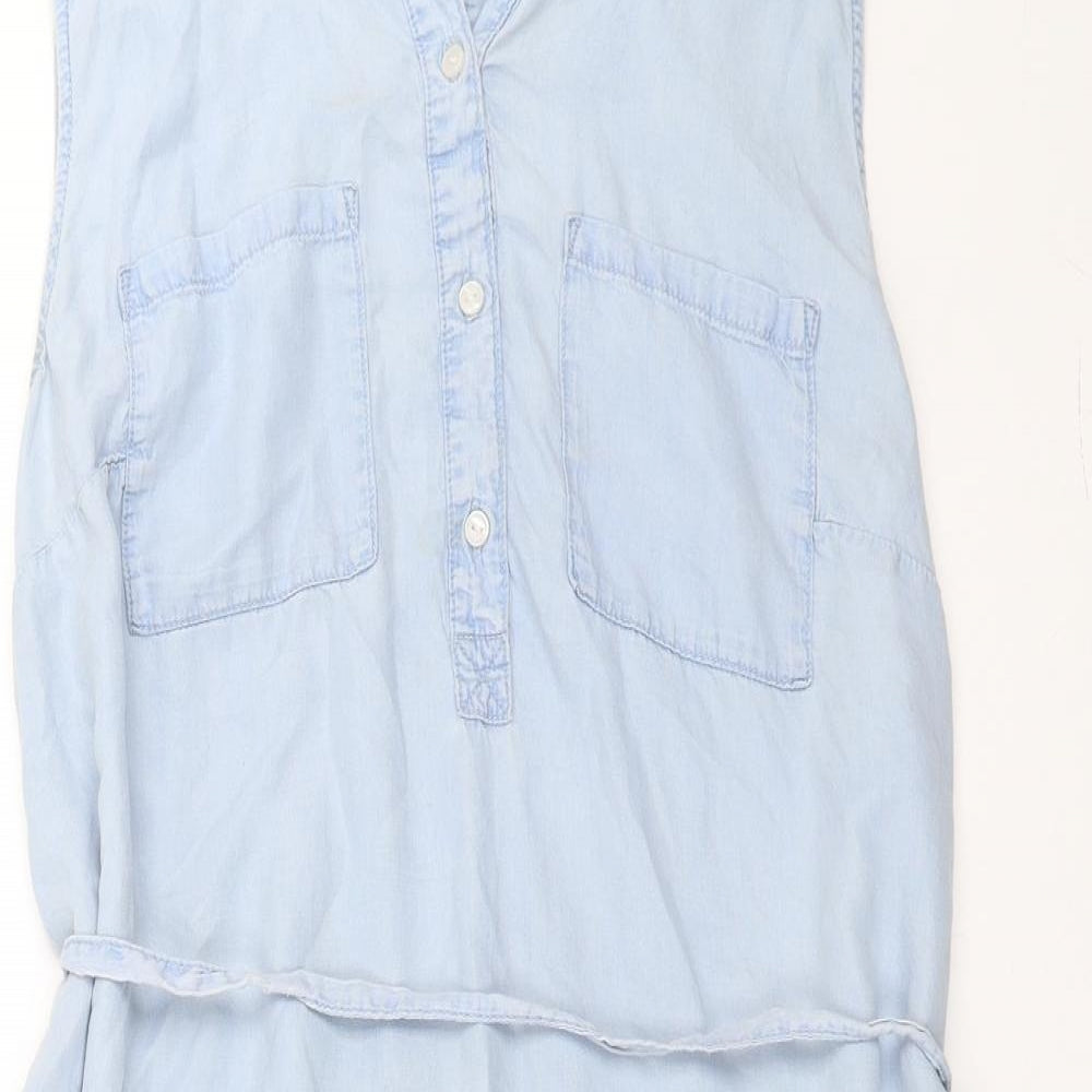 H&M Womens Blue  Denim Shirt Dress  Size L