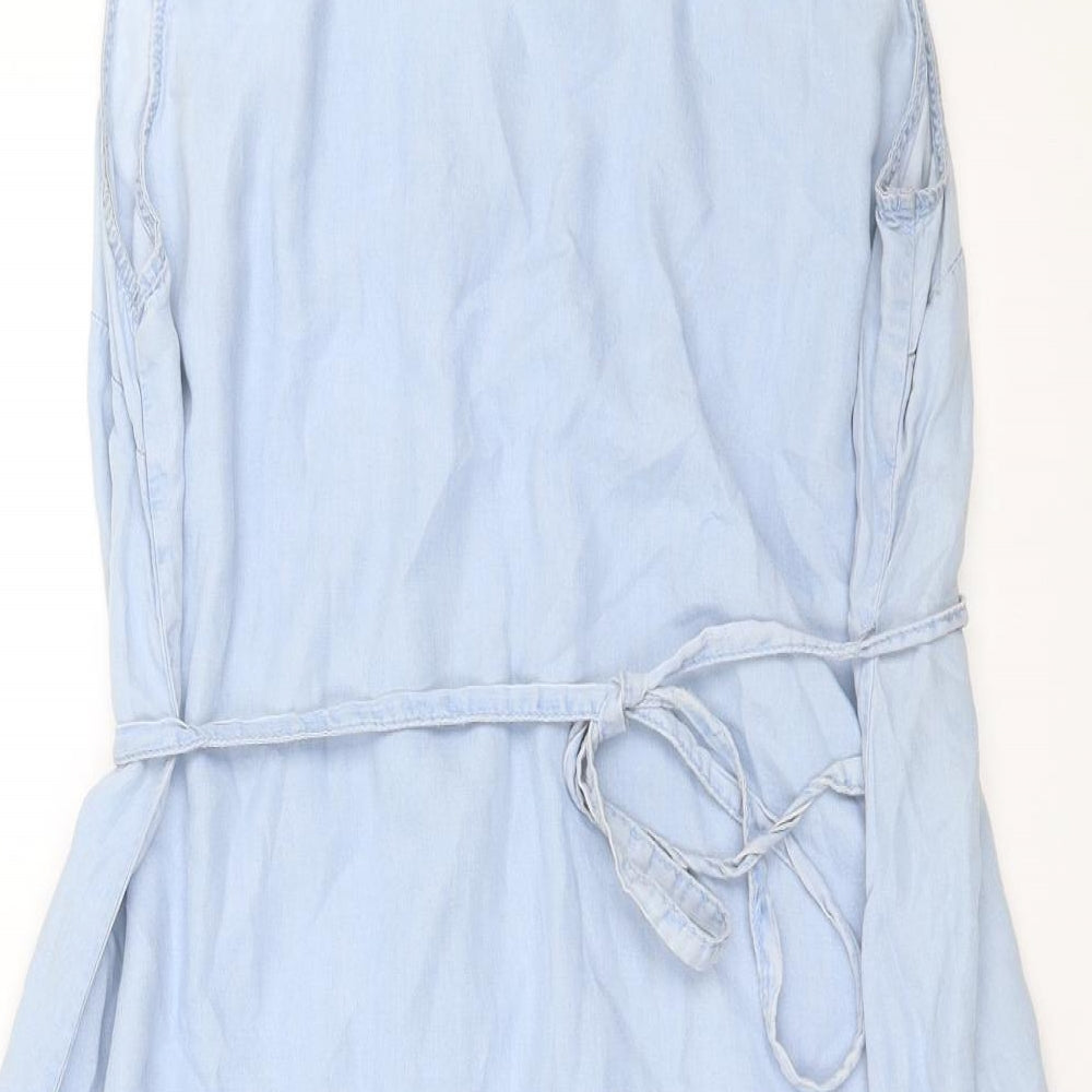 H&M Womens Blue  Denim Shirt Dress  Size L