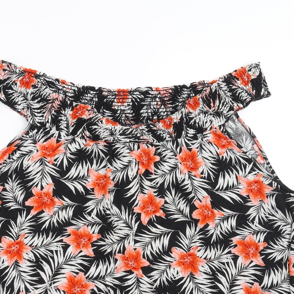 George Womens Black Floral  Basic Blouse Size 22