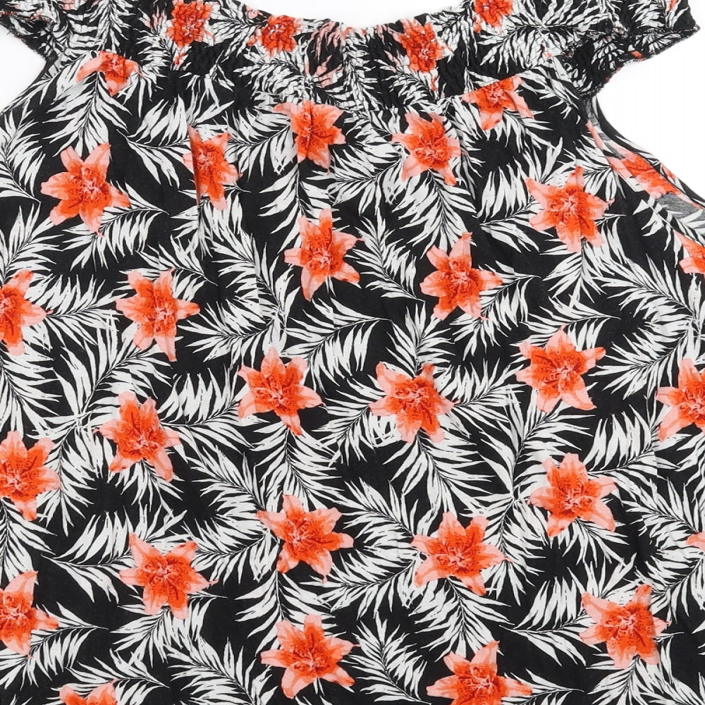 George Womens Black Floral  Basic Blouse Size 22