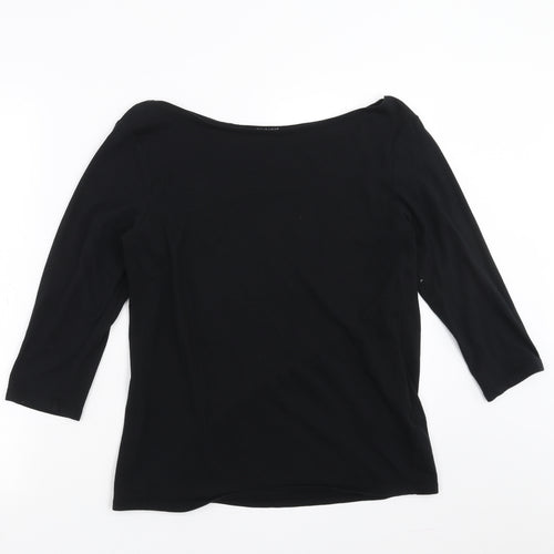 Primark Womens Black   Basic T-Shirt Size 16  - slash neck