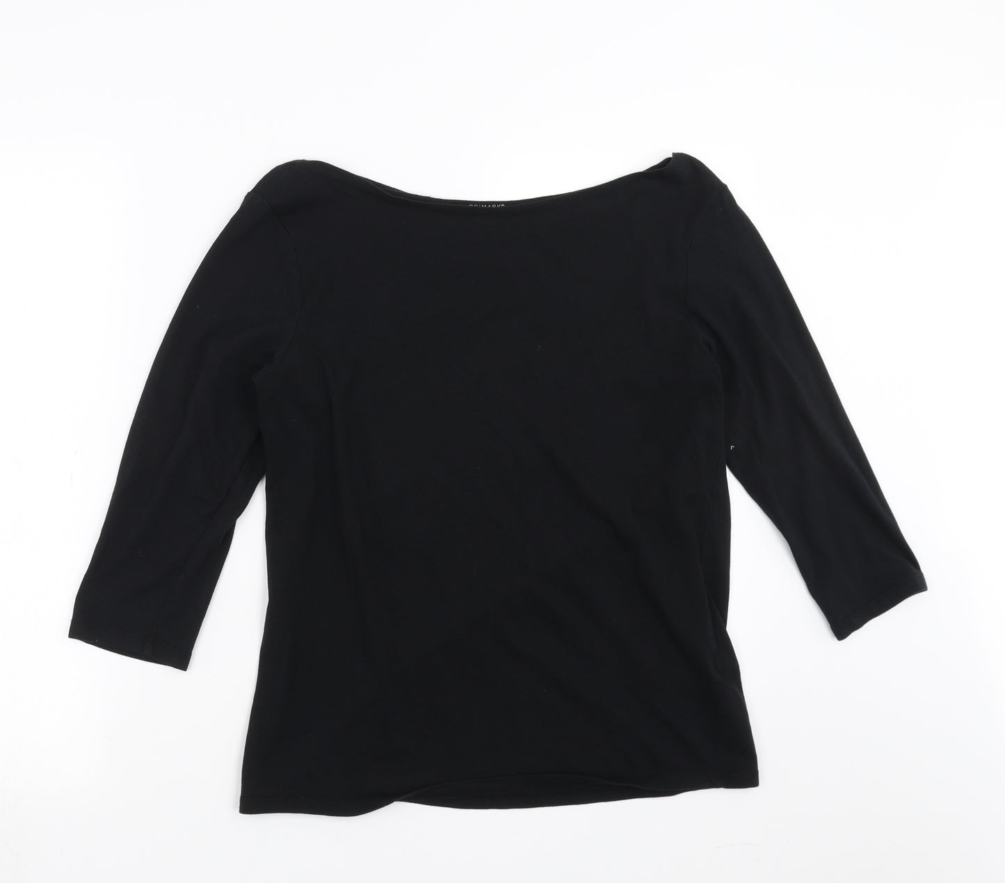 Primark Womens Black   Basic T-Shirt Size 16  - slash neck