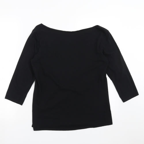 Primark Womens Black   Basic T-Shirt Size 16  - slash neck