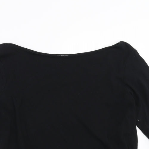 Primark Womens Black   Basic T-Shirt Size 16  - slash neck