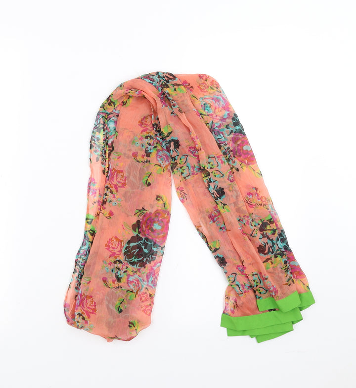 Preworn Womens Pink Floral Scarf