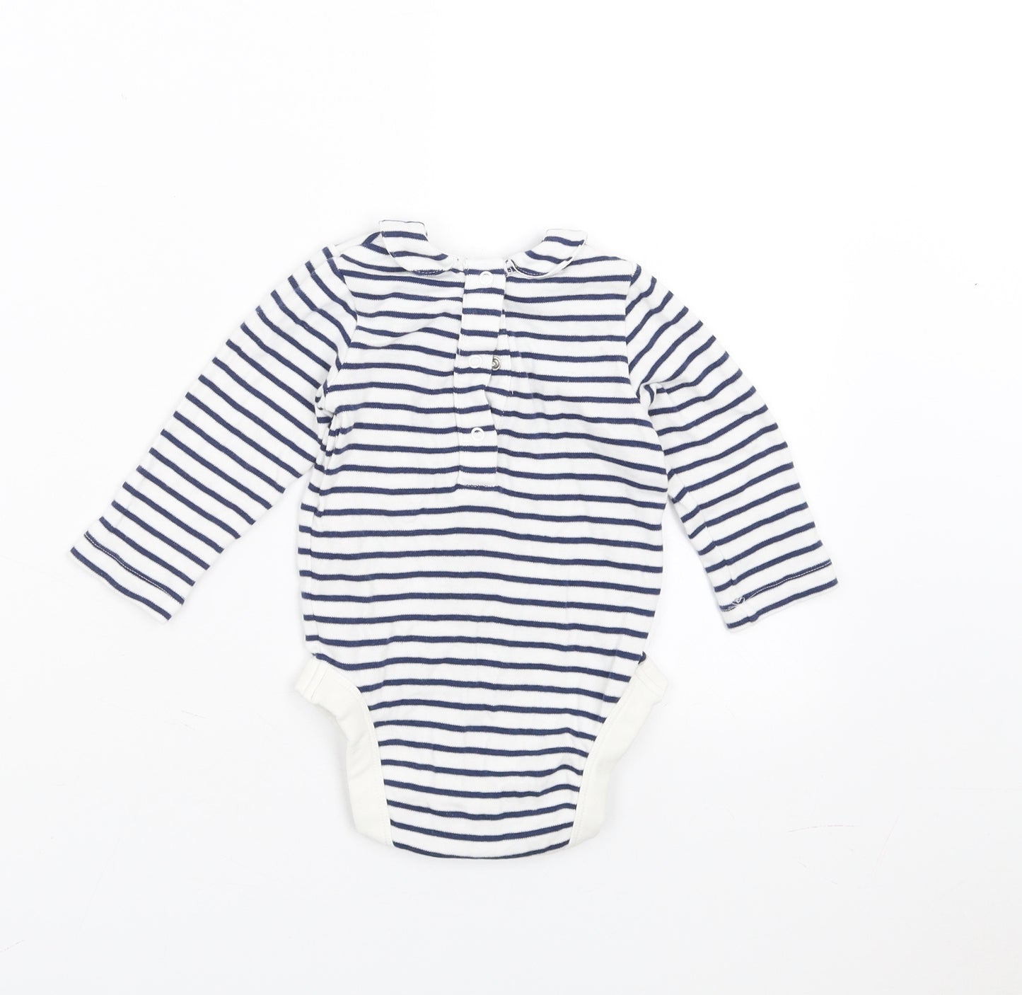 Marks and Spencer Boys Black Striped  Babygrow One-Piece Size 6-9 Months