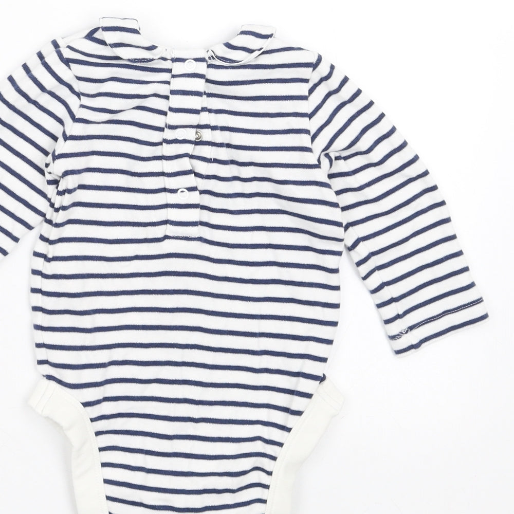 Marks and Spencer Boys Black Striped  Babygrow One-Piece Size 6-9 Months