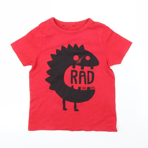 George Boys Red   Basic T-Shirt Size 3-4 Years