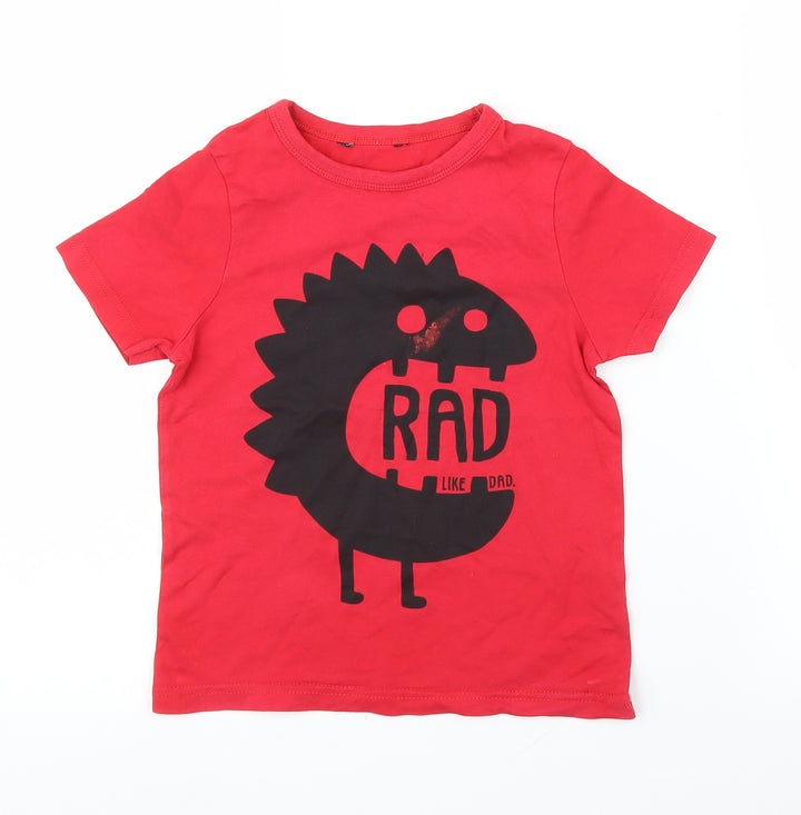 George Boys Red   Basic T-Shirt Size 3-4 Years