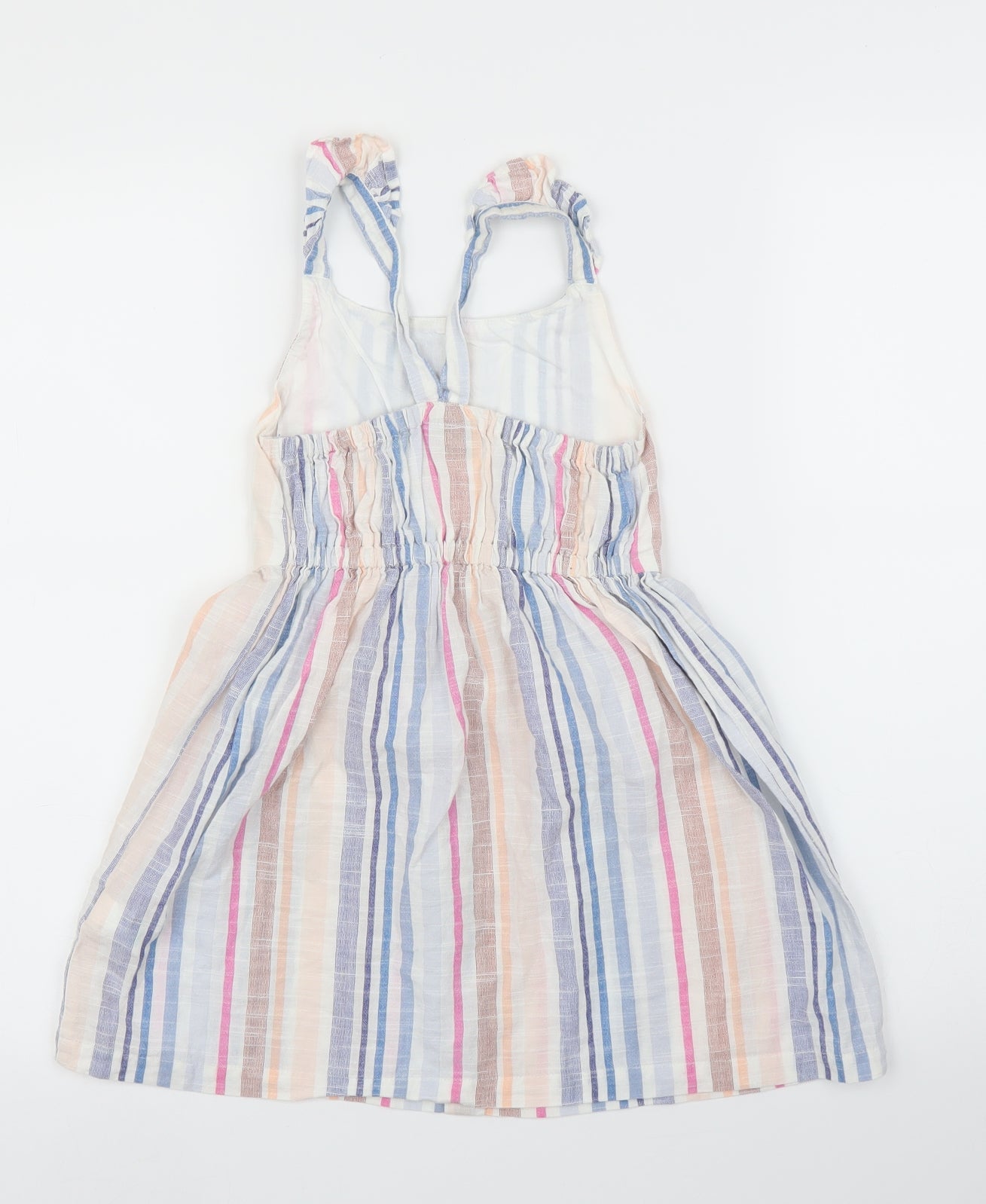 Matalan Girls Blue Striped  A-Line  Size 7 Years