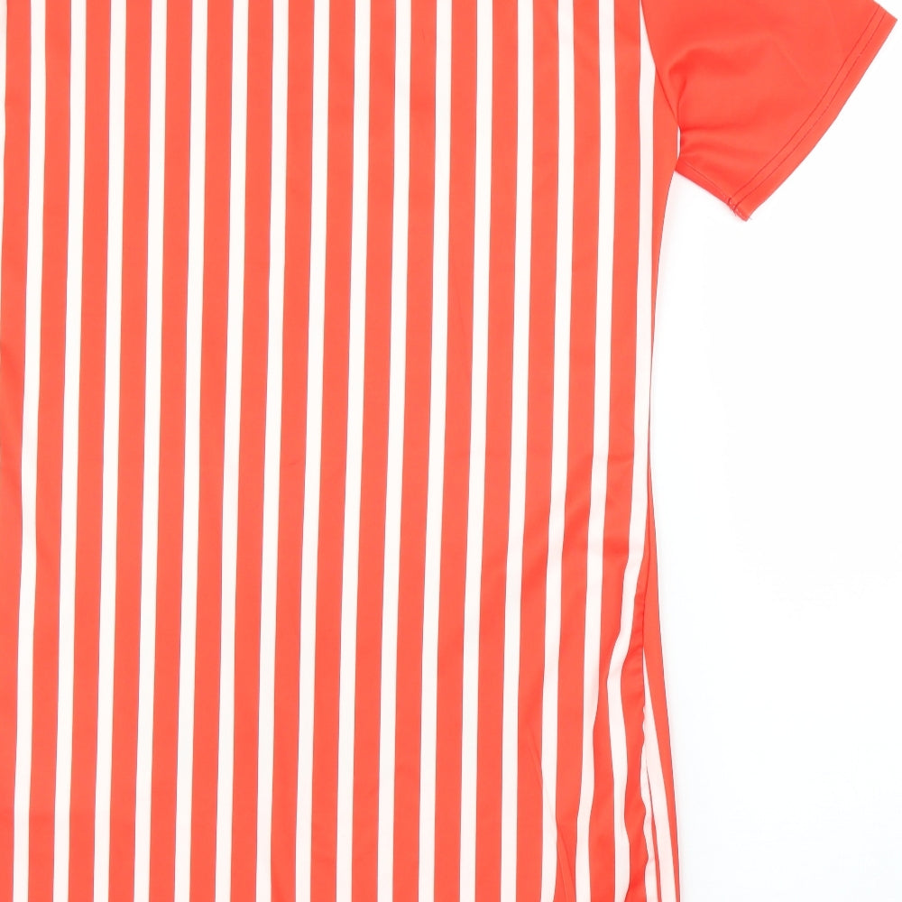 Preworn Womens Red Striped  Tunic T-Shirt Size S