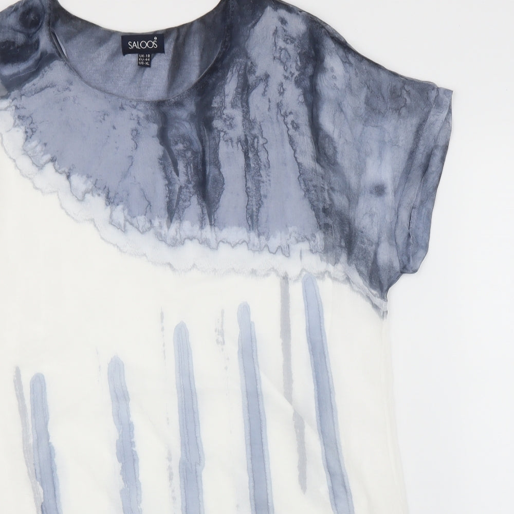 Saloos Womens Blue   Basic Blouse Size 18  - Tye-Die