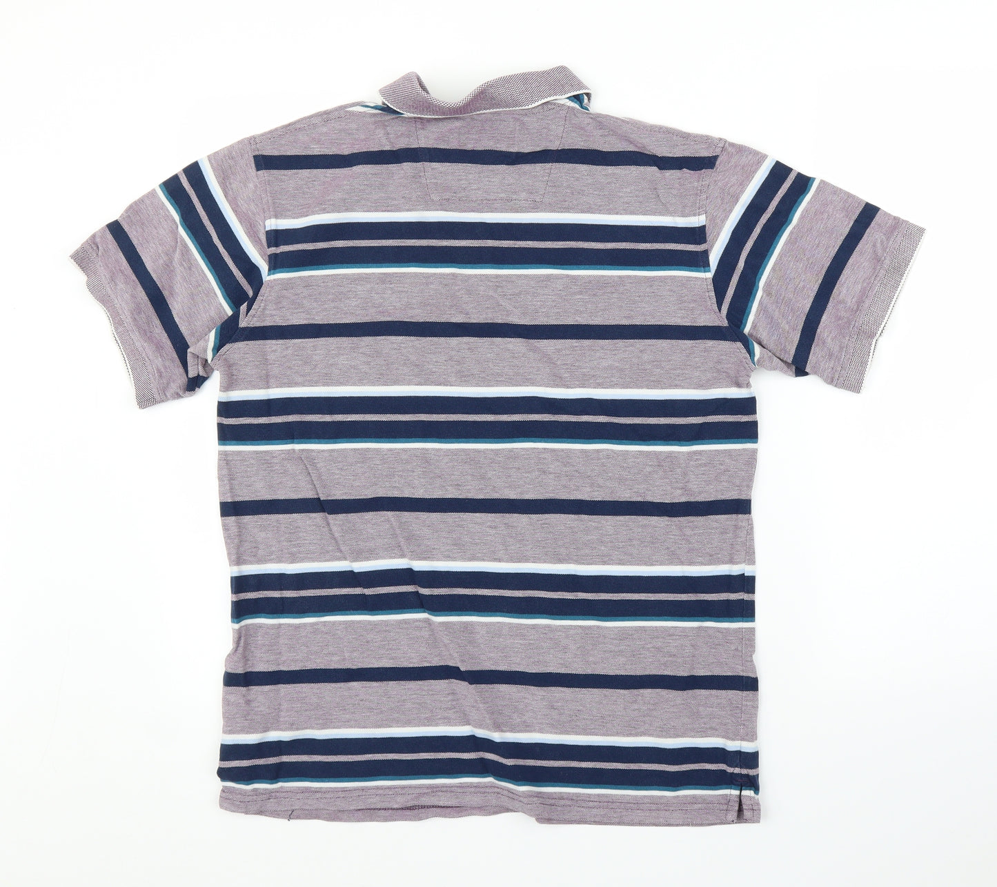 Maine Mens Purple Striped   Polo Size S