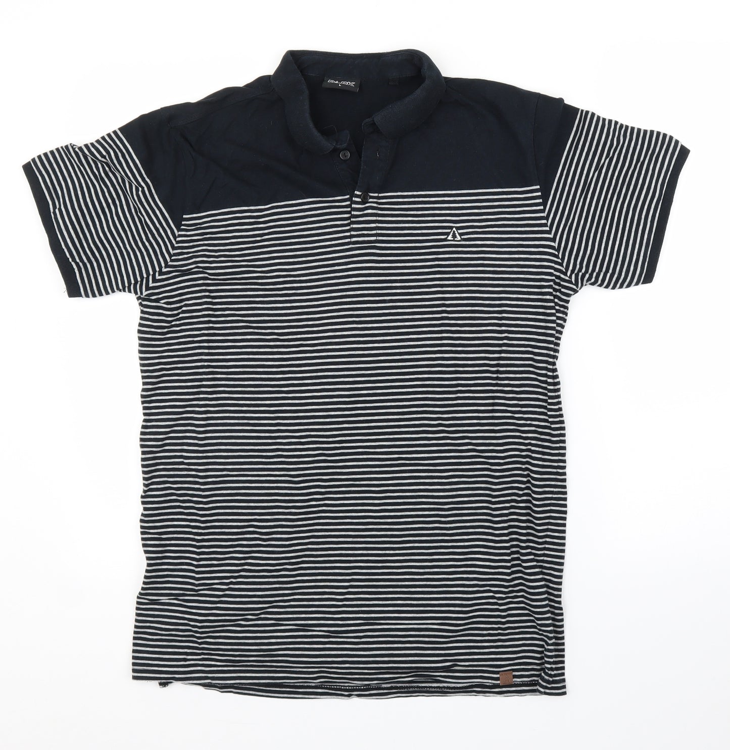 PARK Mens Black Striped   T-Shirt Size L
