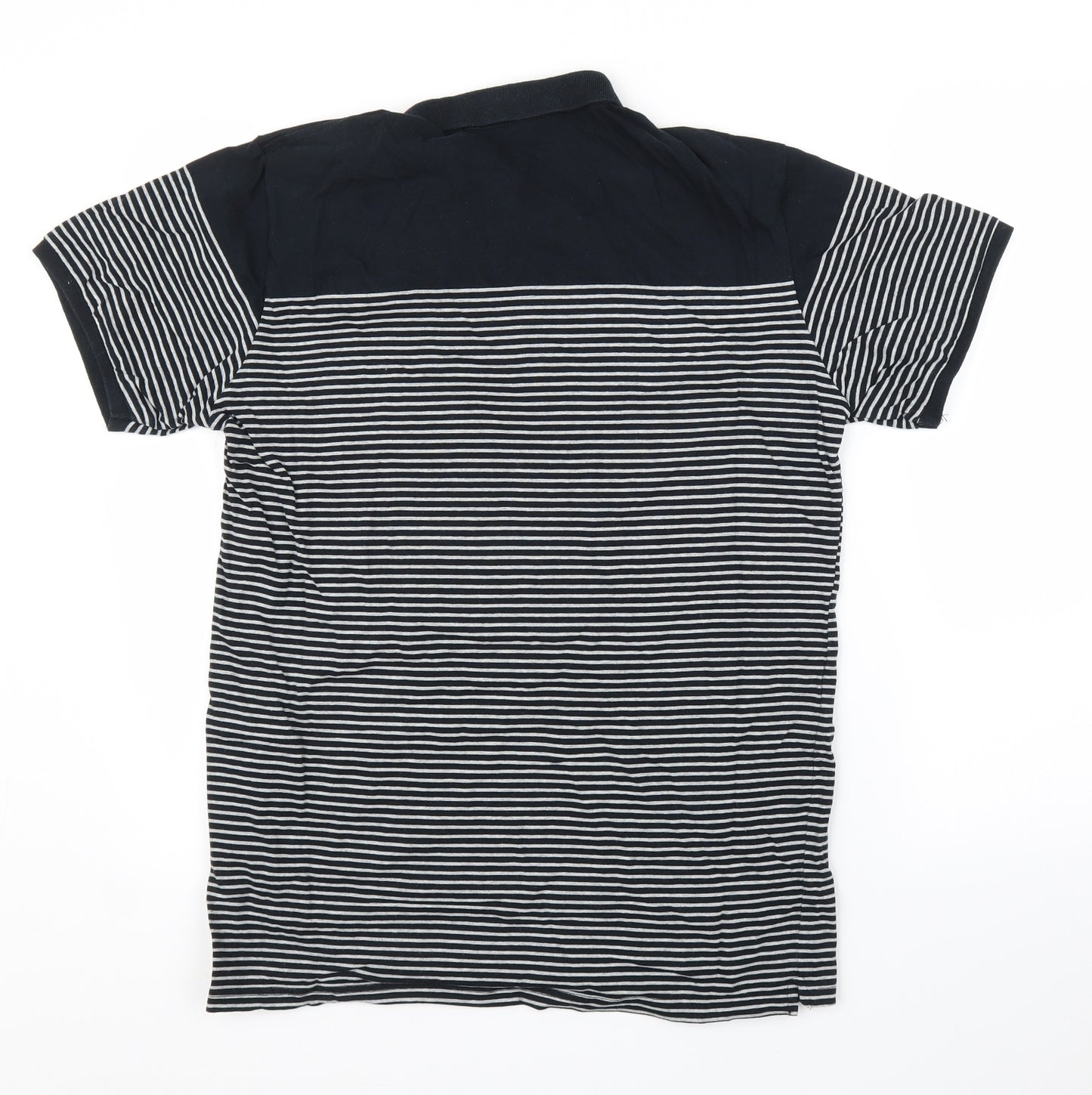 PARK Mens Black Striped   T-Shirt Size L