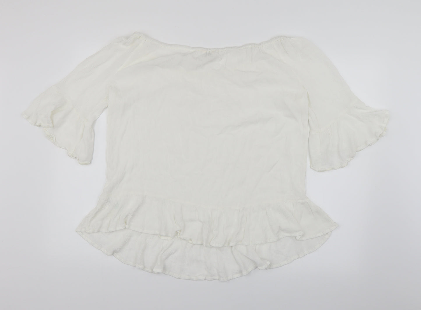 Papaya Womens White   Basic Blouse Size L