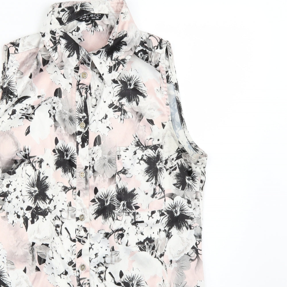 Select Womens Pink Floral  Basic Blouse Size 10