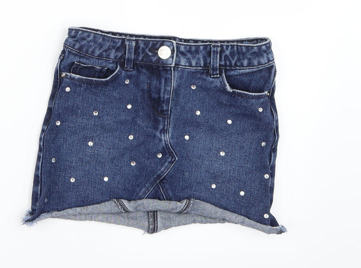 Matalan Girls Blue  Denim Mini Skirt Size 6 Years