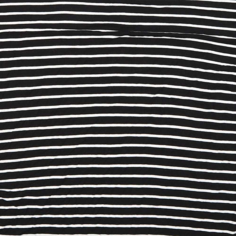 F&F Womens Black Striped   T-Shirt Size 14