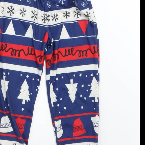 Preworn Boys Blue Fair Isle   Pyjama Set Size 2 Years