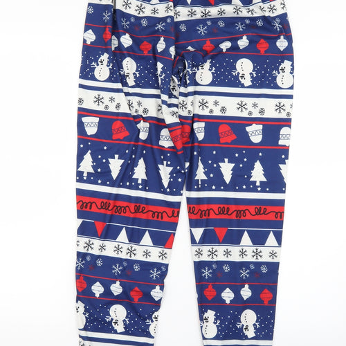 Preworn Womens Blue Fair Isle   Pyjama Pants Size M