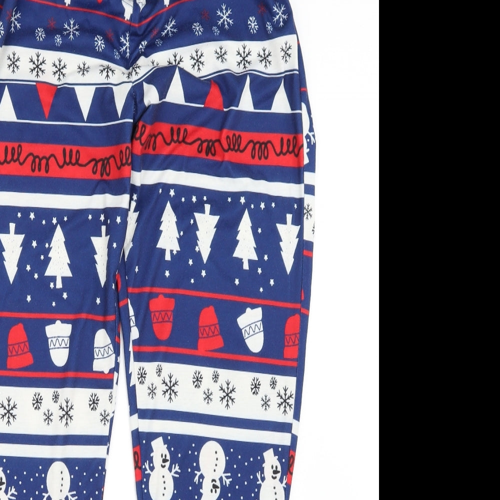 Preworn Womens Blue Fair Isle   Pyjama Pants Size M