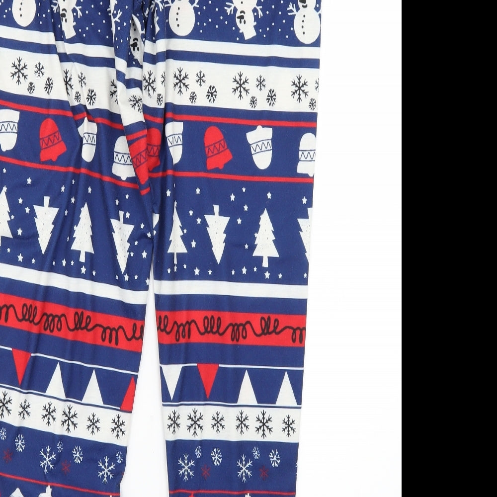 Preworn Womens Blue Fair Isle   Pyjama Pants Size M