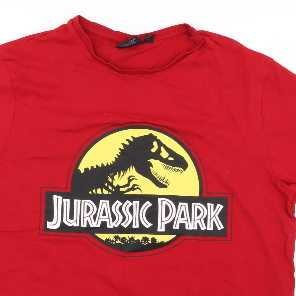 Jurassic Park Mens Red    T-Shirt Size XL