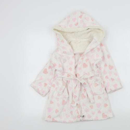 Nutmeg Girls White Solid  Top Robe Size 3 Years
