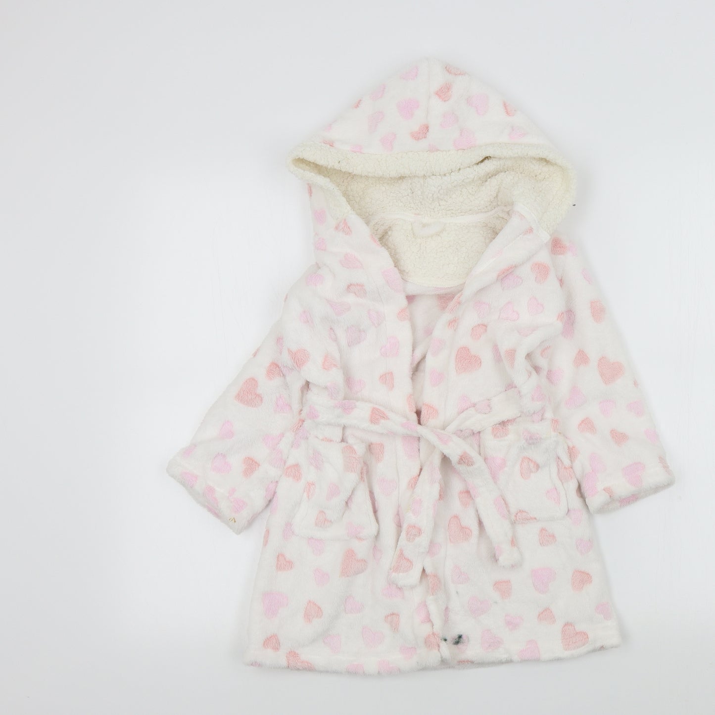 Nutmeg Girls White Solid  Top Robe Size 3 Years