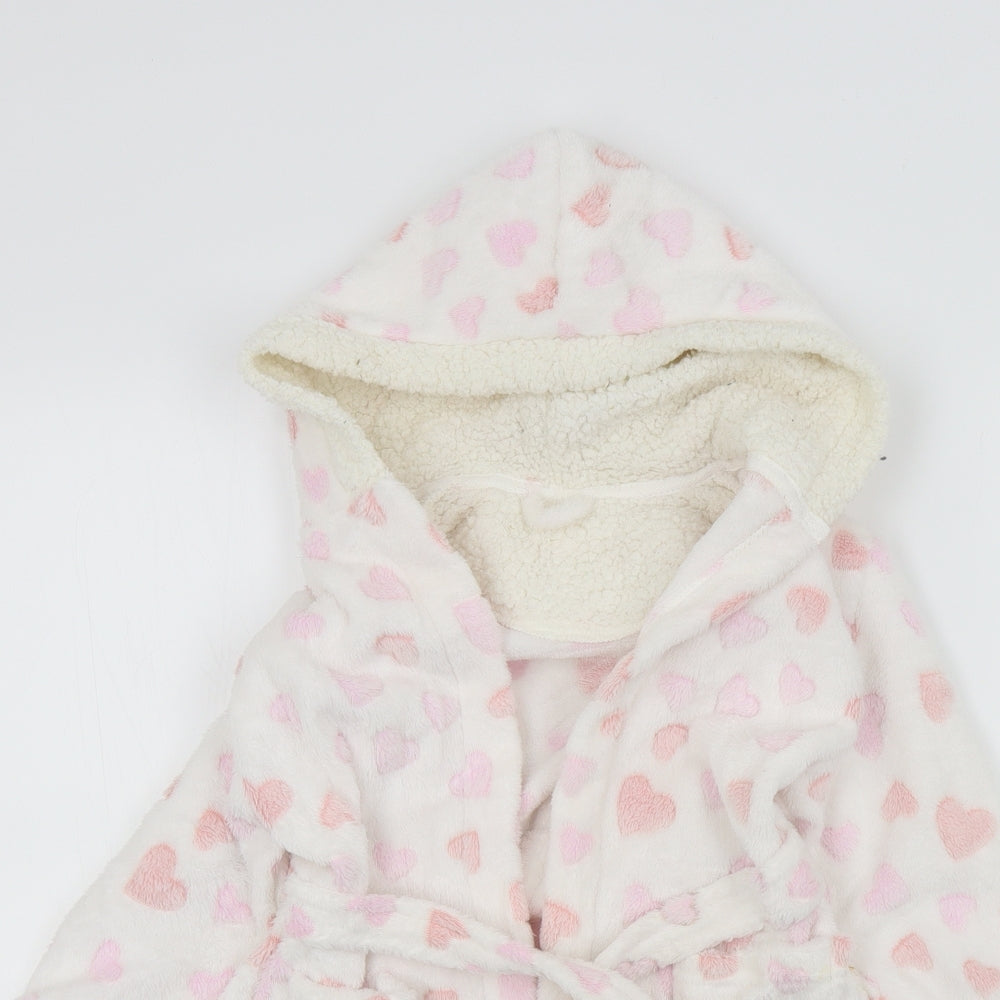 Nutmeg Girls White Solid  Top Robe Size 3 Years