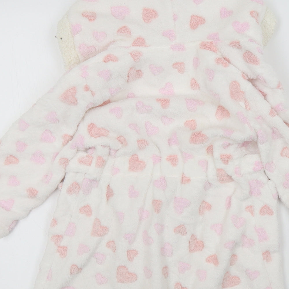 Nutmeg Girls White Solid  Top Robe Size 3 Years