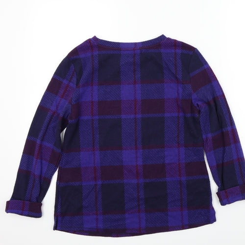 M&S Womens Purple Check  Pullover Jumper Size 10