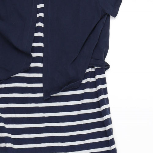 ML Womens Blue Striped  A-Line  Size L