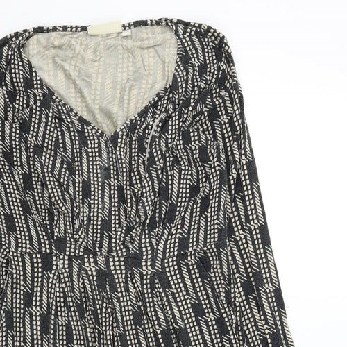 JoJo Maman Bébé Womens Black Geometric  Fit & Flare  Size S