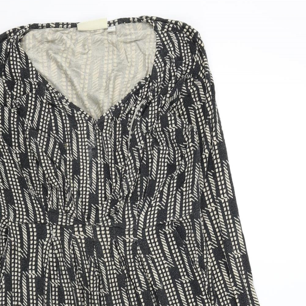 JoJo Maman Bébé Womens Black Geometric  Fit & Flare  Size S