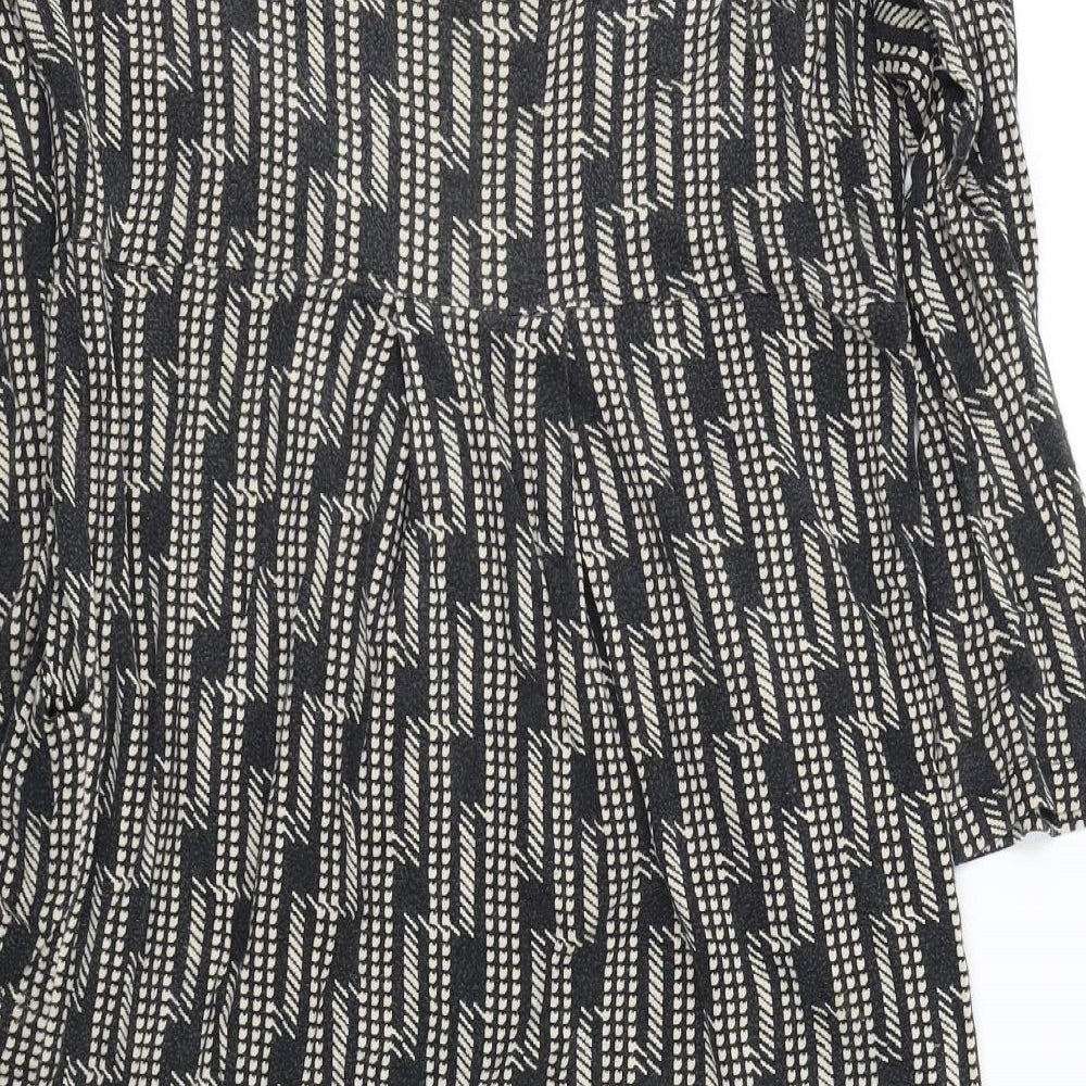 JoJo Maman Bébé Womens Black Geometric  Fit & Flare  Size S