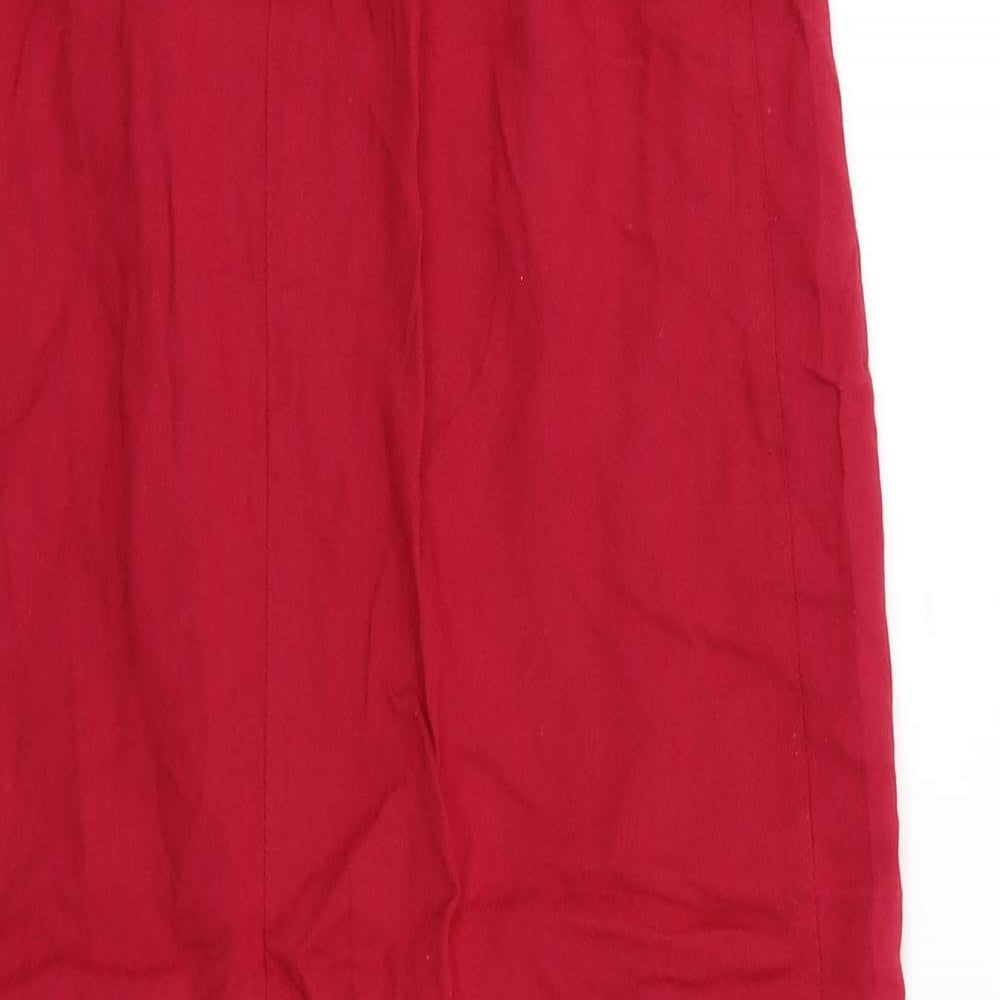 wearhouse Womens Red   A-Line Skirt Size 8