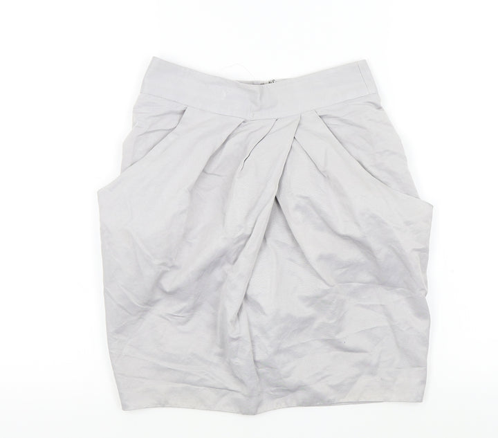 Topshop Womens Grey   A-Line Skirt Size 8