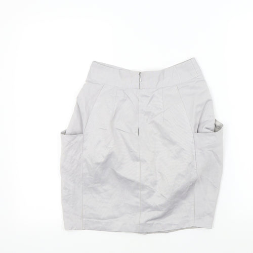 Topshop Womens Grey   A-Line Skirt Size 8