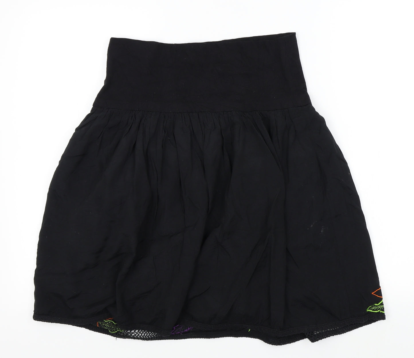 DEBINHAMS Womens Black Floral  Flare Skirt Size 8