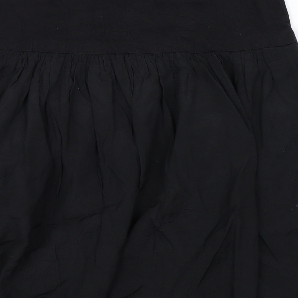 DEBINHAMS Womens Black Floral  Flare Skirt Size 8