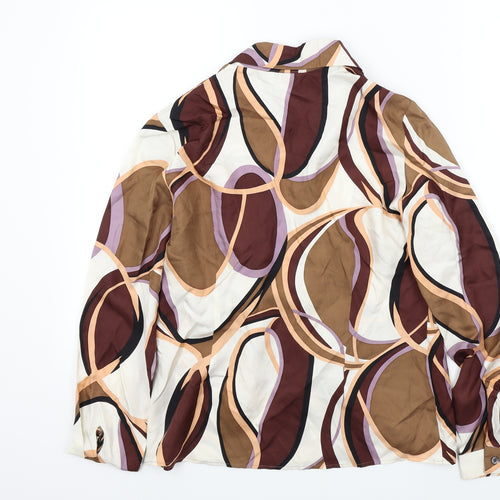 M&S Womens Brown Geometric  Basic Blouse Size 14
