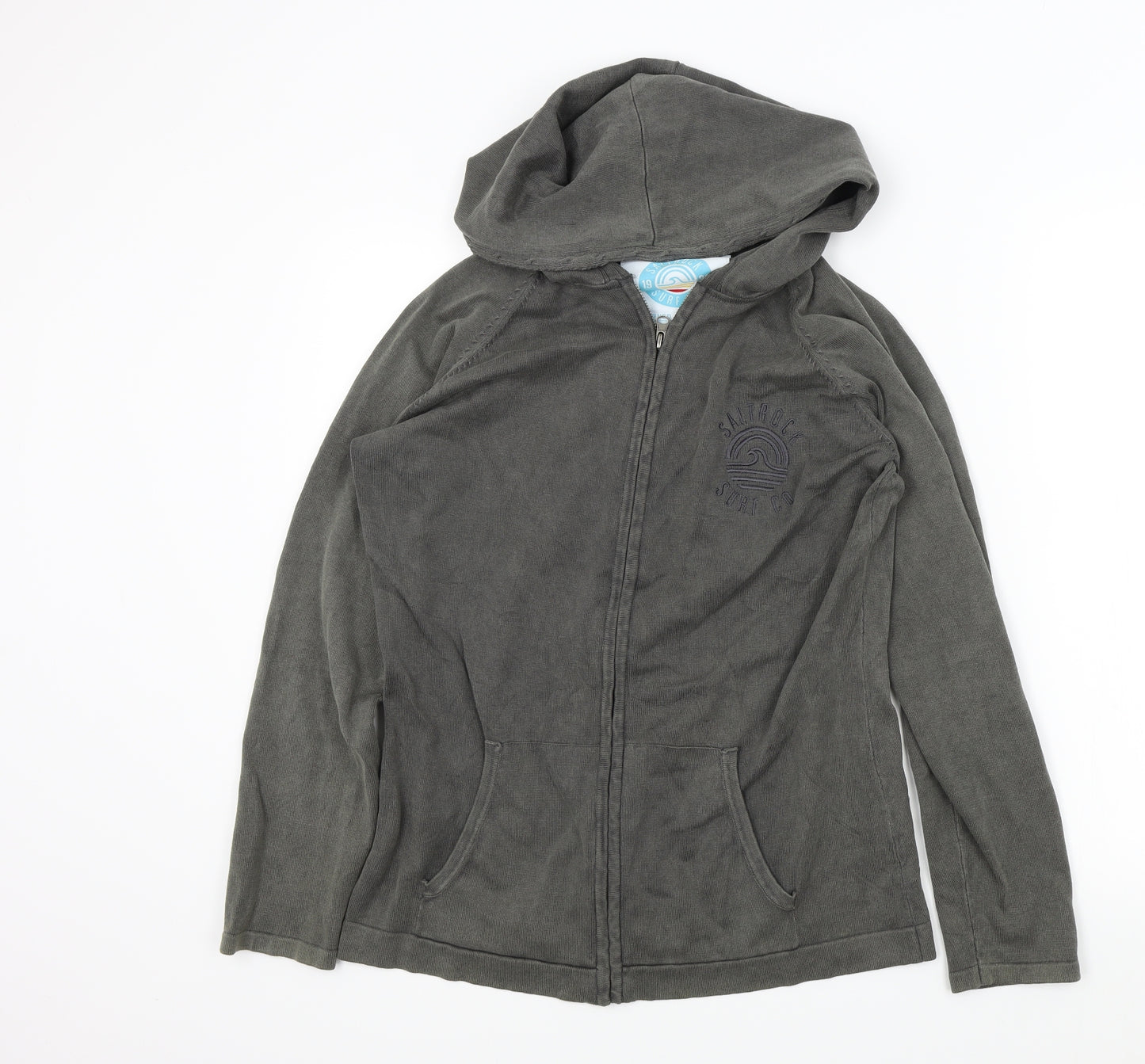 Saltrock Womens Grey Colourblock  Full Zip Hoodie Size 16