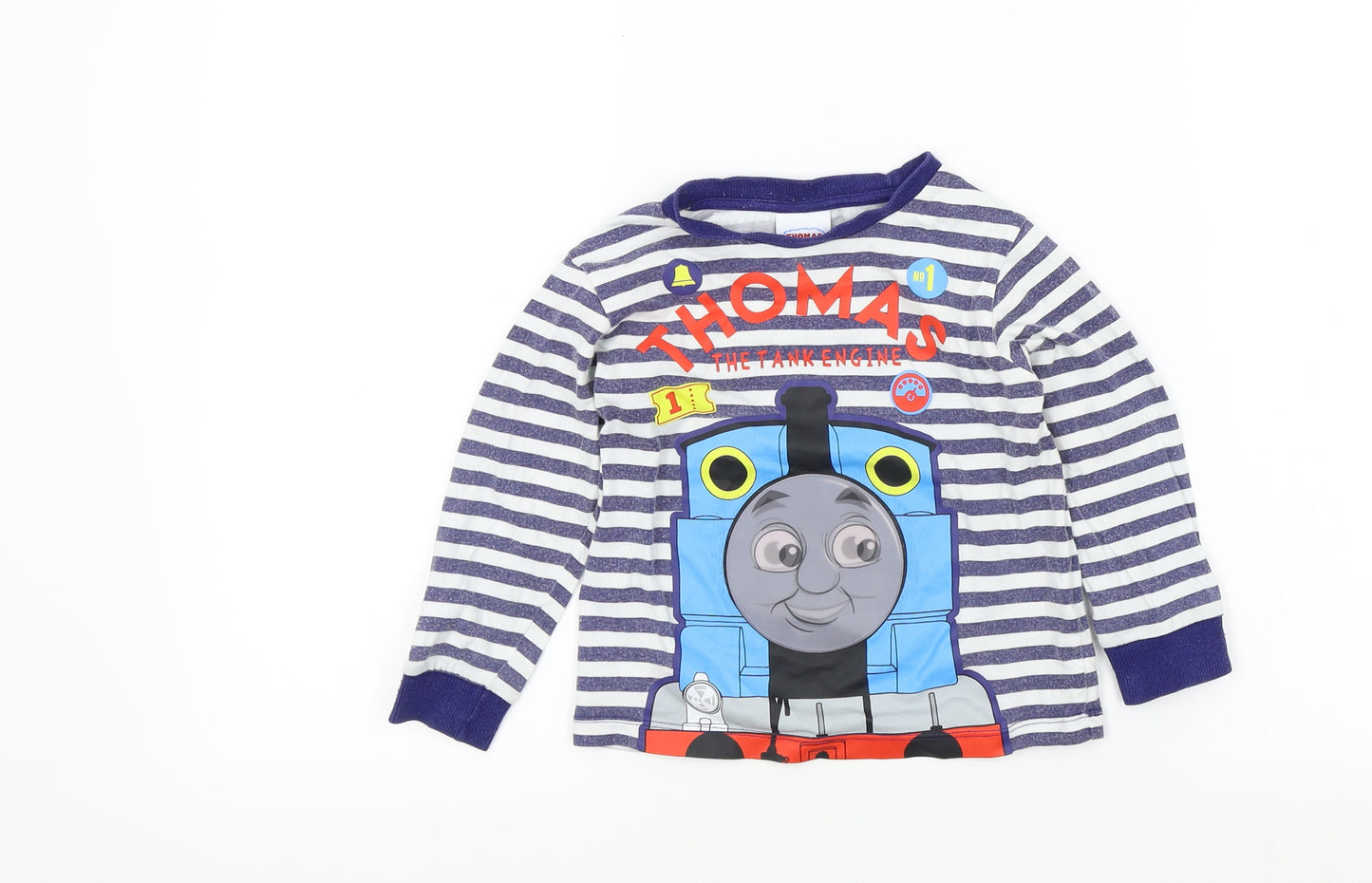 Thomas & Friends Boys White Striped  Basic T-Shirt Size 2-3 Years  - Thomas & Friends