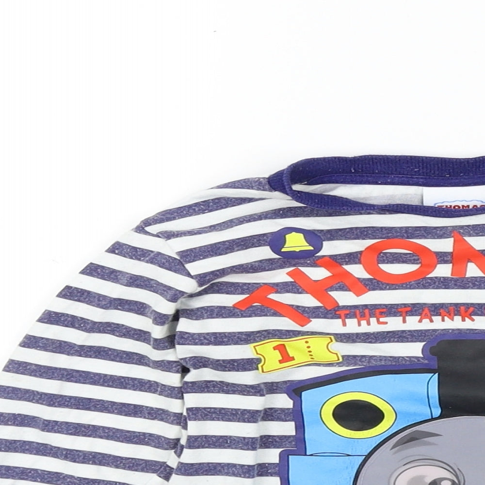 Thomas & Friends Boys White Striped  Basic T-Shirt Size 2-3 Years  - Thomas & Friends